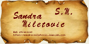 Sandra Miletović vizit kartica